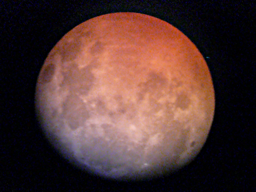 Afocal photo of lunar eclipse taken at 08:11 UT on December 21, 2010